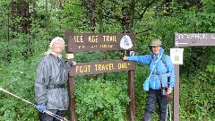 Judy Geisler; Ruth Bennett McDougal Dorrough; IAT
sign Ice Age Trail; Pine Lake Segment